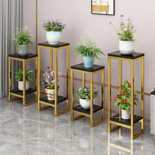 Modern gold plant display - gold,