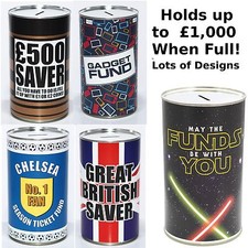 Large Savings Tin - £500 Saver Fund, Keep Calm Fund - Novelty Money Saving Tins
