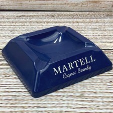 Vintage Martell Cognac Brandy Ashtray Blue Barware Advertising Piece Plastic