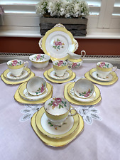 REDUCED - Vintage RARE TUSCAN Floral Yellow China Tea Set - FABULOUS!!