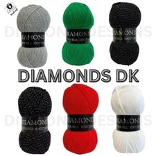Woolcraft DIAMONDS DK Sparkly Knitting Yarn Wool Tinsel 100g Ball Acrylic Knit