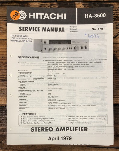 Hitachi 3500 amplifier - ha-3500,