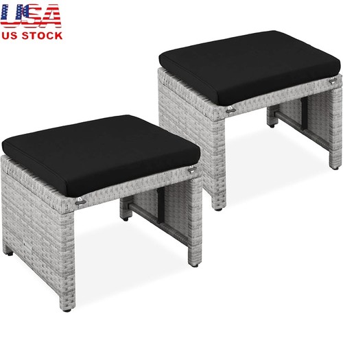 Versatile wicker ottoman set - ottoman,