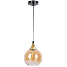 Modern Amber Globe Glass Shade