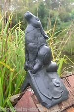 Black Celtic Moon Gazing hare roof finial 90° angled or half round ridge tile