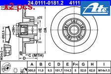 X2 PCS REAR BRAKE DISC SET
