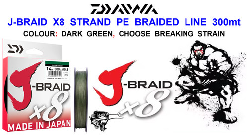 Daiwa braid 300m spool - j-braid,