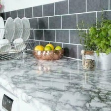FABLON WHITE BLACK MARBLE
