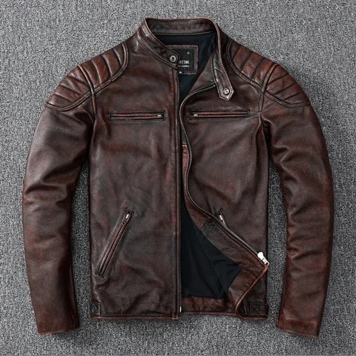 Men brown cafe racer real - men's,