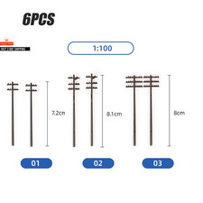 6Pcs Telephone Poles Set 1:87
