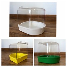 Bird Cage Bath for Finch, Canary, Budgie IN COLOUR OPTIONS Hooks on External 