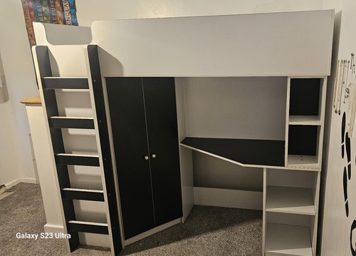 Cabin bed with built desk - cabin,