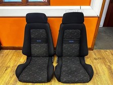 RARE RECARO LX LE MANS CONFETTI BLACK SEATS PAIR