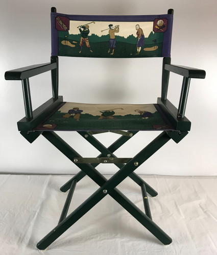 Green folding directors chair - green,