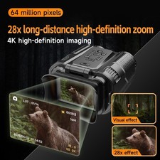 4K For Night Vision Binoculars with Rechargeable Battery 28X Zoom and Screen