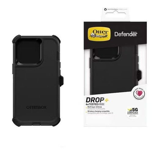 Black otterbox case defender - black,