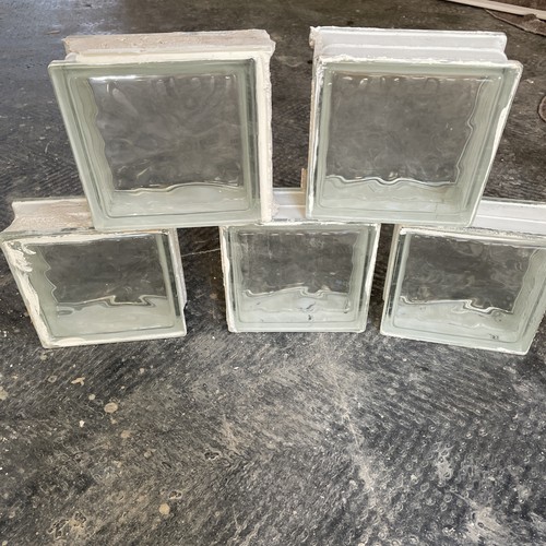 Clear wavy glass block bricks - clear,