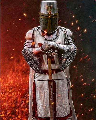 Medieval black templar knight - black,