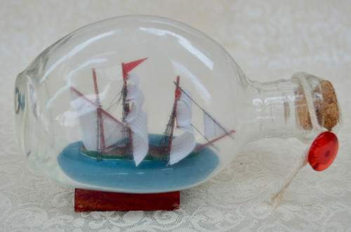 Vintage small ship in bottle - small,