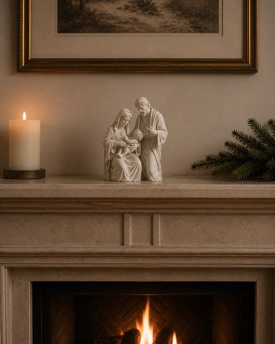 Holy family statue white - holy,