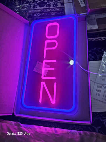 Led neon style open sign - "open",