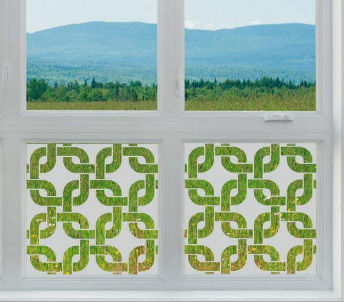 Privacy etched glass window