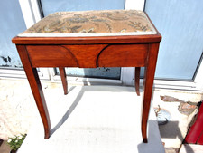 ART DECO STYLE VINTAGE UPHOLSTERED SEAT PIANO STOOL WITH STORAGE