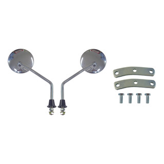 Round mirrors 10mm chrome left - round,