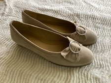 Van Dal Cream Flat Suede Court
