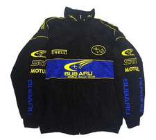 Vintage Subaru World Rally Team Jacket Blue Yellow Racing Motorsport