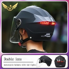 Motorcycle Helmets With Led Lights Moped Helmets Electric Scooter for Men Women