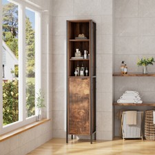 Tall Rustic Cabinet Vintage Industrial Storage Unit Bathroom Display Cupboard
