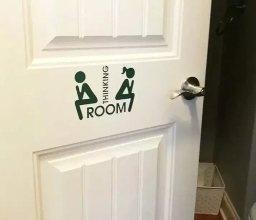 Funny toilet sticker thinking - funny,