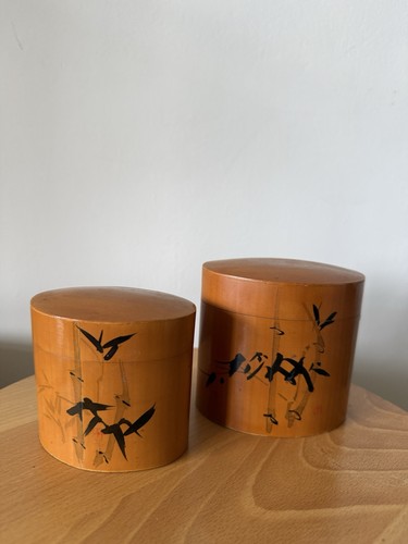Vintage bamboo tea caddy - bamboo,