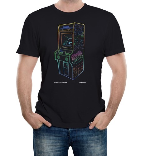 Mens neon retro arcade - mens, up