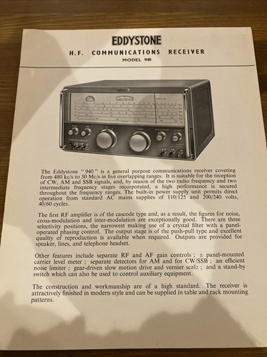 Eddystone 940 radio receiver - radio,