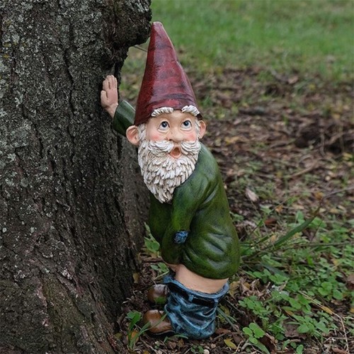 Rude peeing gnome patio - rude,