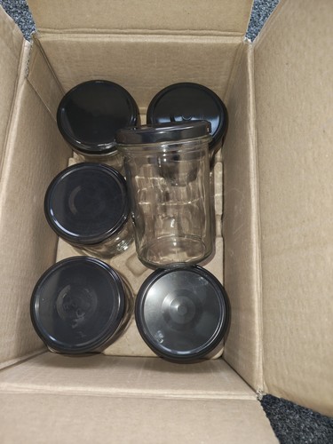 Empty glass storage jars - glass, 6