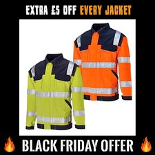 Dickies Hi-Vis Bomber Jacket for Road & Rail Tough Warm Hi Viz Yellow or Orange
