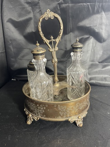 Antique silver plated oil and