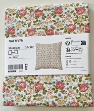 Set of 2 Ikea NATTFLYN Pillow Cushion Cover 20" x 20" Floral Pattern/Dark Pink