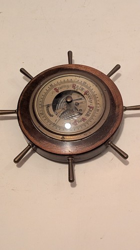 Vintage ships wheel barometer - vintage,