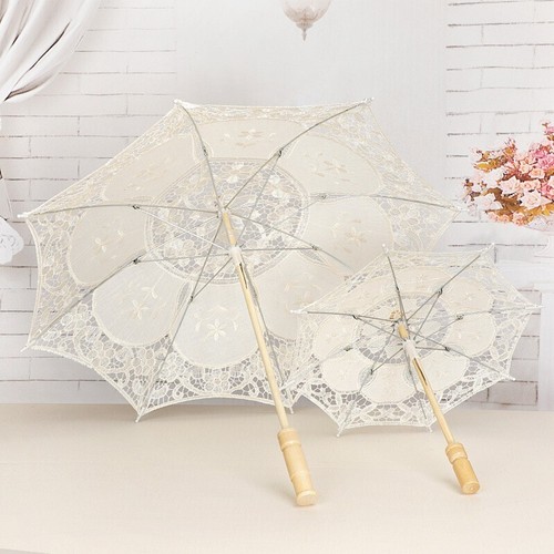 Vintage lace parasol handheld - lace,