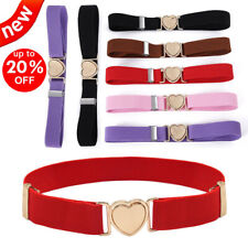 Elastic Kids Belt Adjustable Children Alloy Heart Belt Buckle for Boys and Girls