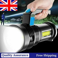 High Powered 12000000LM LED Flashlight Super Bright Torch USB Rechargeable Lamp