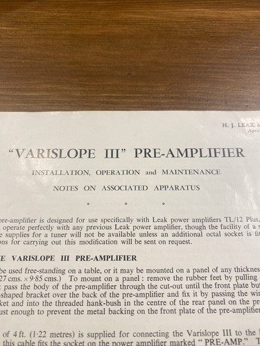 Leak amplifier pre - amplifier,