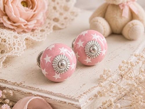 Pink star ceramic cabinet - pink,