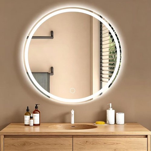 Round led bathroom mirror 60cm - round,