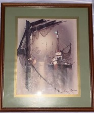 Fishing Trawler Print by Andres Orpinas