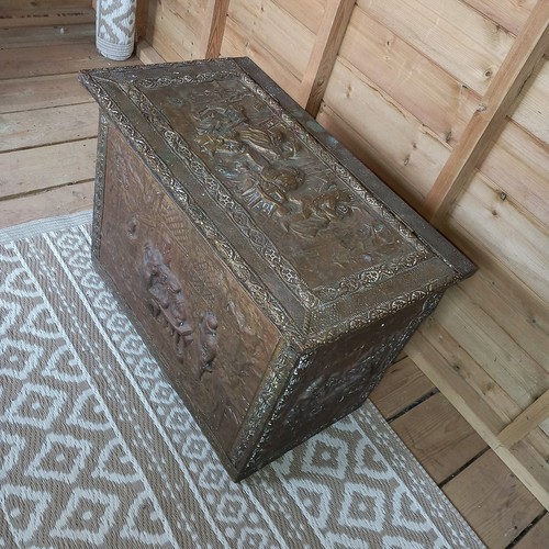 Brass log coal chest - chest,